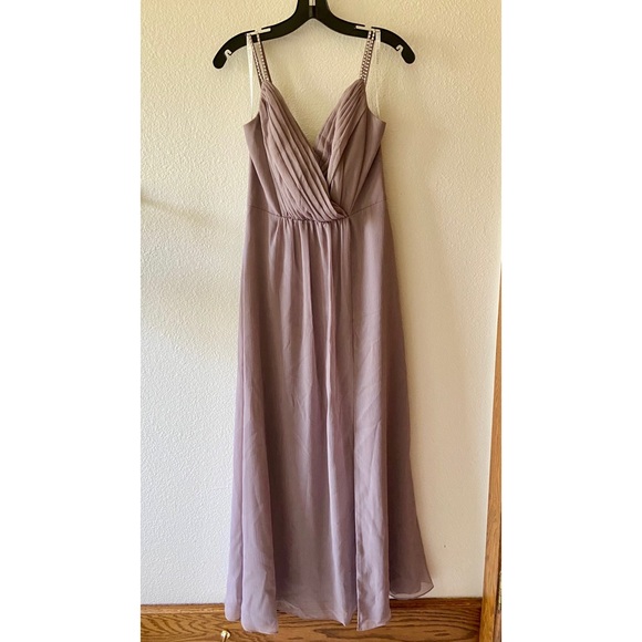 Long Gown Dress with Beaded Straps - Picture 4 of 7